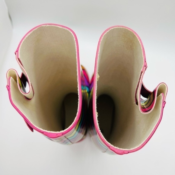 CORKY’S WOMENS COLORFUL CHEVRON PATTERN TALL RAINBOOTS SIZE 6 - Picture 8 of 13